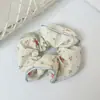 Lenço Quadrado de Cetim Bege de Alta Qualidade para Amarrar o Cabelo com Padrão Estrelado, Elegante Faixa Quadrada para Rabo de Cavalo Baixo
