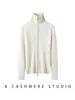 Nuevo cárdigan de punto acanalado grueso, elegante, versátil, de cachemira, casual, corte ajustado, abrigo suéter de cachemira para mujer, otoño e invierno