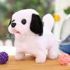 Lindo perro de peluche eléctrico, mascota artificial digital que ladra y mueve la cola, conejito de juguete para niños.