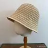Sombrero de Pescador de Punto Rayado Simple de Moda Estilo Japonés para Mujer, Sombrero de Cubo Transpirable para Proteger del Sol para Primavera y Verano, Hace que la Cara Parezca Más Pequeña