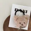 Nuevo Oso de Peluche Beige Amor Combinación de Pasador para el Cabello Diadema Pinza Lateral para el Cabello de Bebé Tendón de Goma