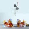 Enfeites de Pixiu Esmaltados, Par de Árvores Atratoras de Dinheiro, Enfeites Estilo Chinês, Presentes de Inauguração, Decorações de Suporte de Madeira, Decoração de Casa de Besta Mítica
