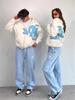 Estación Independiente Marca de Moda Transfronteriza Europea y Americana Sudadera Nueva con Estampado de Letras Pareja Moda Urbana Sudadera Holgada con Capucha