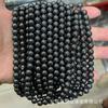 Hematita piedra biliar negra cuentas sueltas hematita negro plateado cuentas redondas hechas a mano DIY accesorios de joyería semiacabados al por mayor