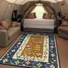 Tapetes de Chão Estilo Étnico Retro Americano Transfronteiriços, Tapetes Decorativos Persas Completos para Sala de Estar, Cobertores Resistentes ao Desgaste e Amigáveis à Pele para Mesas de Cabeceira