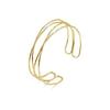 Pulsera Europea y Americana de Metal Ondulado de Brazo Abierto Diseño Simple Brazalete Relámpago Estilo Frío Conjunto de Joyería Transfronteriza