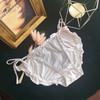 Ropa interior japonesa suave con tirantes de seda de leche para mujer, ropa interior a cuadros de gasa, animación Dalian supply