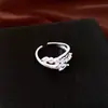 Anel Aberto Irregular com Zircônia Super Brilhante Banhado a Ouro Real 18k Anel de Dedo de Nicho de Luxo Leve Sensação de Alto Padrão Joia de Mão Feminina