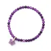 Pulsera Colgante Pentagrama de Amatista Natural Dulce Femenina Gama Alta Amazon Pulsera de Piedra Natural Venta al por Mayor