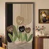 Nueva Cortina de Puerta de Lino Estilo Chino, Instalación sin Taladro, para Dormitorio, Sala de Estar, Baño y Cocina, Cortina de Puerta Bloqueadora de Luz