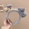 Faixa de Cabelo de Pelúcia para Lavar o Rosto e Maquiagem, Orelhas de Gato e Urso Fofas de Desenho Animado, Acessórios de Cabelo Femininos de Desenho Animado com Estampa de Leopardo, Novos Acessórios de Cabeça