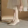 Zapatos de Tacón Alto Apuntados Jinye Cg6006 para Mujer con Tacón de Aguja 2024 Nuevos de Seda y Satén Versátiles No Cansan