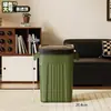 Cubo de basura grande de plástico con tapa abatible y doble asa transfronterizo para uso doméstico, papelera cuadrada para baño, papelera para sala de estar y cocina