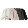Ins transfronterizo europeo y americano 2026 nueva moda elegante ropa de mujer al por mayor color liso solapa casual cremallera chaqueta abrigo