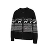 Cardigan Suéter de Tricô Henry Collar Fair Isle Dachshund Estilo Americano, Novo Top Casual de Manga Longa Outono/Inverno para Homens e Mulheres