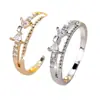 Anillo de lazo de diseño de nicho cruzado Venta caliente circonita incrustada temperamento exquisito y versátil estética fría sensación de alta calidad anillo para el dedo