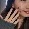 Rojo Vino Gradiente Aurora Ojo de Gato Parche Portátil Nuevo Blanqueamiento Manicura Uñas Hechas a Mano Acabado Elegante Producto Terminado Extraíble