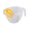 Filtro de líquido para huevos, taza medidora, filtro para sopa de huevos, red para hornear, herramienta para lavar arroz, tazón para huevos con escala, taza medidora, artículos de cocina buenos