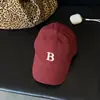 Gorra de Béisbol Estilo Coreano con Parte Superior Suave, Bordado de Letra B, Ajustable, Unisex, Algodón, Estilo Ins Coreano, Simple y Versátil