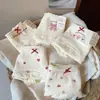 Panty rojo de estilo japonés para mujer, con lazo de la suerte dulce y lunares, clase A, con fuelle extendido, suave y amigable con la piel, bragas de cintura media
