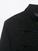Para Artículo Exclusivo de Venta Caliente Transfronteriza Modelo Nuevo Primavera 2026 Nuevo Estilo Chino Elegante Chaqueta Negra de Manga Corta Botonada con Cuello Alto