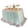 Mantel de Boda de Tul Abullonado, Mesa de Firma, Decoración de Mesa de Postres, Falda de Mesa, Cubierta de Fiesta Multicolor