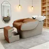 Cama de champú para peluquería, lavabo de cerámica, simple, semi-reclinable, para peluquería, con cama de enjuague ligero