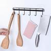 Hierro Forjado Seis Ganchos Cocina Gancho Adhesivo Fuerte Hogar Baño Perforación Libre Seis Filas Gancho Colgante de Pared Gancho Adhesivo Sin Costuras