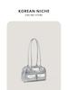 Nuevo Bolso de Hombro/Axila de Cuero con Textura de Aceite y Cera Estilo K 2024 para Mujer, Bolso de Mensajero de Gran Capacidad, Bolso de Bowling