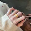 Anillo Chapado en Oro con Diseño de Espiga de Trigo Incrustada de Diamantes y Calabaza, Tamaño Ajustable, Nuevo Estilo Chino, Lujo Ligero, para Mujeres, Adecuado para el Dedo Índice