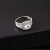 Anillos Europeos y Americanos Transfronterizos de Piedras Preciosas Vintage, Anillos de Alta Gama Incrustados con Diamantes, Accesorios de Mano Modernos y Geniales para Hombres y Mujeres, Suministro Directo de Fábrica