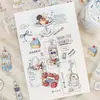 Cinta PET Mate Yanji - Patrón de Acuarela Dibujado a Mano de las Cuatro Estaciones, Impermeable y Duradera, Decoración Creativa para Collages y Diarios