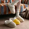 Sapatos de Algodão Cor Lisa Impermeáveis EVA Femininos 2026 Outono Inverno Novos Internos Com Pelúcia Quente Sola Macia Casal Casa Sapatos de Algodão Masculinos