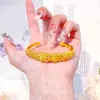 Pulsera Floral de Latón Chapado en Oro Incrustada con Diamantes con un Toque Lujoso y Sofisticado, Brazalete Abierto de Oro Clásico y Sencillo Que No Se Desvanecerá con el Tiempo