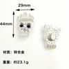 Cross-border Hole Shoes Acessórios Punk I-Buckle Hole Shoes Decorativo Liga Strass Dark Skull Fivela Acessórios