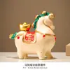 Estatueta de Cerâmica para Riqueza Imediata, Novo Estilo Chinês, para Sala de Estar, Móvel de TV, Hall de Entrada, Escritório, Cerimônia de Inauguração, Inauguração de Casa, Cerâmica Feita à Mão