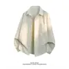 Camisa de manga larga a rayas verticales estilo retro americano para hombre, marca de moda, estilo primavera y otoño, estilo universitario, camisa casual y versátil para parejas