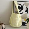 39131 Bolso de mano de algodón acolchado japonés con diseño de corazón, bolsa de viaje, bolso cruzado, bandolera de lona para mujer de gran capacidad
