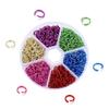 Accesorios de joyería DIY anillo de conexión anillo abierto 6mm anillo de aluminio de color en caja de seis celosías anillo único accesorios para aretes