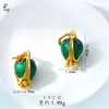 2026 Novo Pingente de Botão de Tulipa Dourado Antigo Banhado a Ouro Pingente Ruyi Vazado Pulseira de Pingente de Miçangas Artesanal DIY