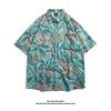 Camisas Retro Estampadas de Manga Curta Tailandesas, Marcas Versáteis na Moda, Camisas e Jaquetas de Casal Estilo Havaiano Largas, Modernas