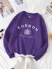 Londres Reino Unido Escudo de Armas Estampado Suéter para Mujer Suéteres Suaves Hip Hop Ropa Casual Holgada para Mujer Otoño Oveja