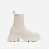 Comercio exterior botas de talla grande para mujer calcetines de pareja zapatos nuevos de plataforma casual para mujer botas cortas de punto zapatos de tacón grueso transfronterizos para mujer