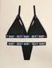 CI Transfronterizo B0198 Verano 2022 Nuevo Moderno Sexy Estampado de Letras Conjunto de Lencería Elástico Popular en Europa y América