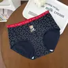 5376 # Estilo Colegio Británico Estampado de Oso Jacquard de Algodón Grado A Ropa Interior para Niñas 10A Entrepierna Antibacteriana Bragas de Cintura Media