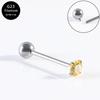 G23 Aleación de Titanio Transfronterizo Dientes Internos Perno para Lengua Micro-incrustado Zirconia Súper Brillante Anillo para Lengua con Mancuerna Anillo para Lengua Simple Decoración para Lengua Cuerpo Humano