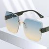 2024 nuevos gafas de sol sin montura degradado bicolor alto sentido para hombre y mujer tendencia de moda red vibrante