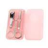 Set de Cortauñas Casa Mini Caja de Plástico Set de 4 Piezas Herramientas de Belleza Manicura Set de Regalo Set de Cortauñas
