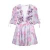 Aliexpress Roupa Feminina Europeia e Americana Transfronteiriça Verão 2025 Novo Vestido Elegante Floral de Chiffon com Manga Curta Estilo Fada