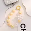 Novo Chaveiro de Coração Girassol Eletrodepositado Fio de Contas Pingente para Celular Cor Fresca Pequena Acessórios para Bolsa Pingente para Fones de Ouvido